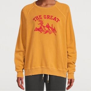 THE GREAT. The College Sweatshirt. Size Large, color mustard.